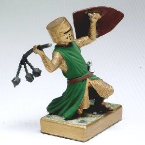 MEDIEVAL ENGLISH SOLDIER METAL FIGURINE STATUE